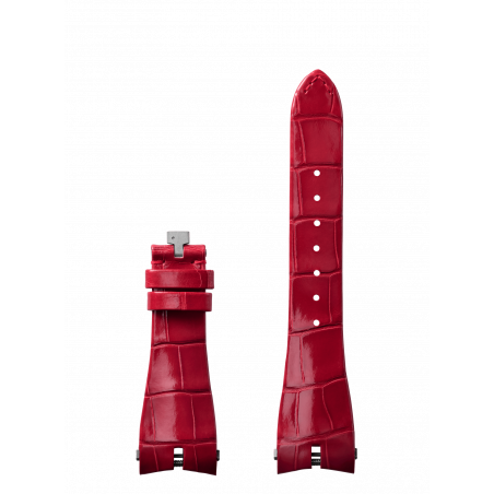 Alligator Leather Straps Red Alligator Leather QRS Strap 36mm