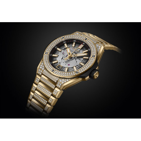 Big Bang Integrated Time Only Yellow Gold Pavé 40 mm