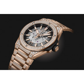 Big Bang Integrated Time Only King Gold Pavé 40 mm