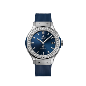 Classic Fusion Titanium Blue Diamonds 38 mm