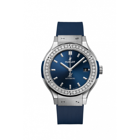 Classic Fusion Titanium Blue Diamonds 38 mm