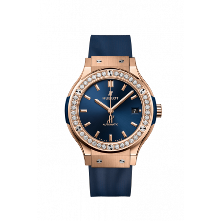 Classic Fusion King Gold Blue Diamonds 38 mm