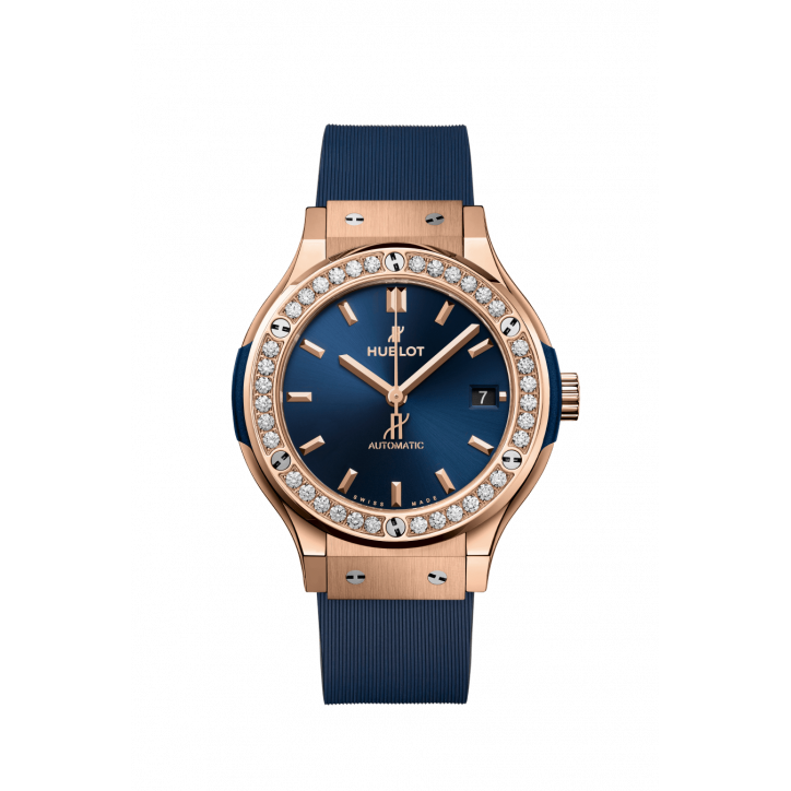 Classic Fusion King Gold Blue Diamonds 38 mm