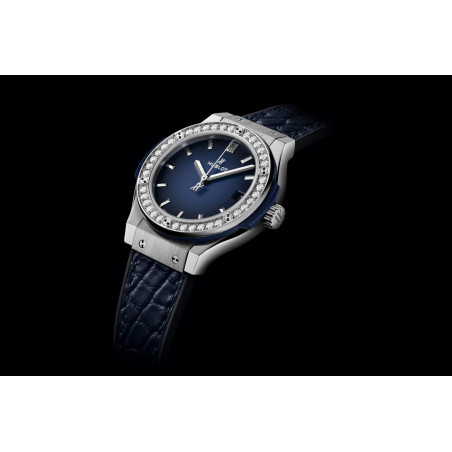 Classic Fusion Titanium Deep Blue Diamonds 33 mm