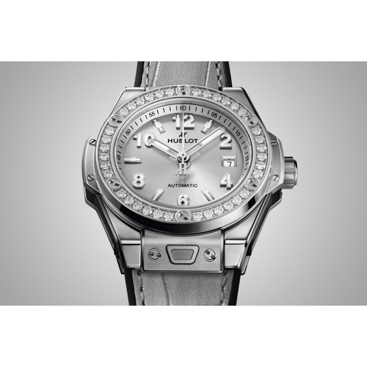 Big Bang One Click Monochrome Steel Diamonds 33 mm