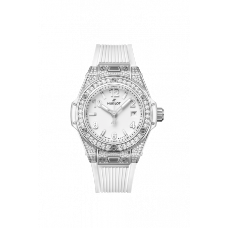 Big Bang One Click Steel White Pavé 33 mm