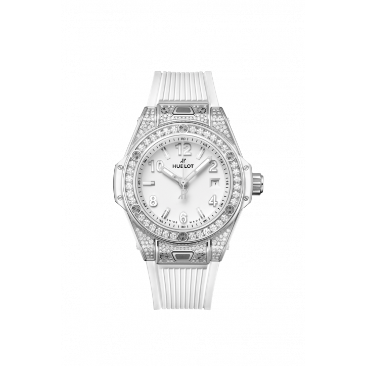 Big Bang One Click Steel White Pavé 33 mm