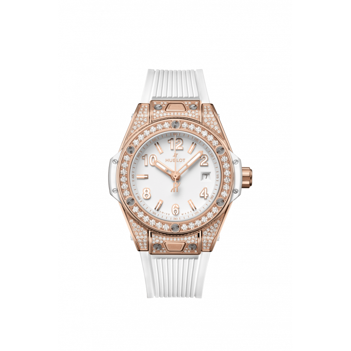 Big Bang One Click King Gold White Pavé 33 mm