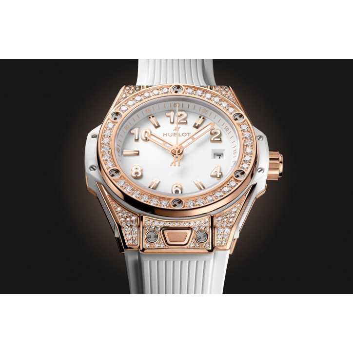 Big Bang One Click King Gold White Pavé 33 mm