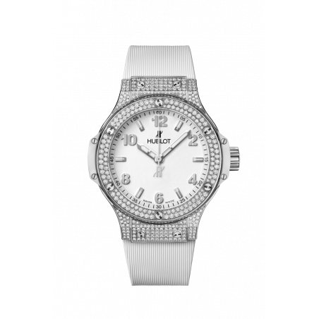 Big Bang Steel White Pavé 38 mm