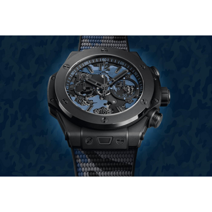 Big Bang Unico All Black Blue Camo 44 mm