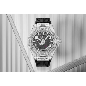 Big Bang One Click Sapphire Diamonds Black Dial 39 mm