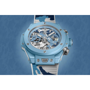 Big Bang Unico Sky Blue Camo 44 mm