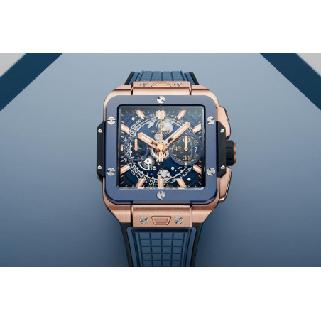 Square Bang Unico King Gold Blue Ceramic 42 mm