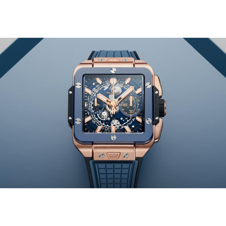 Square Bang Unico King Gold Blue Ceramic 42 mm