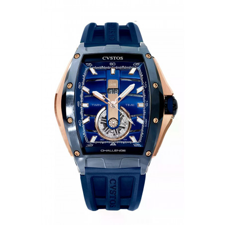 Twin-Time Navy Blue Steel Blue Dial