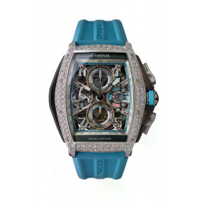 Chrono Steel/2 Row Diamonds / Blue