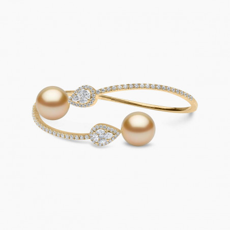 Starlight 18K Gold Twin South Sea Pearl and Diamond Bracelet