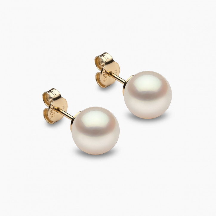 Classic 18K Gold Freshwater Pearl Stud Earrings