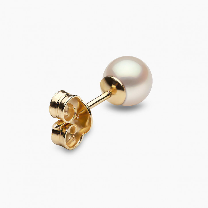 Classic 18K Gold Freshwater Pearl Stud Earrings