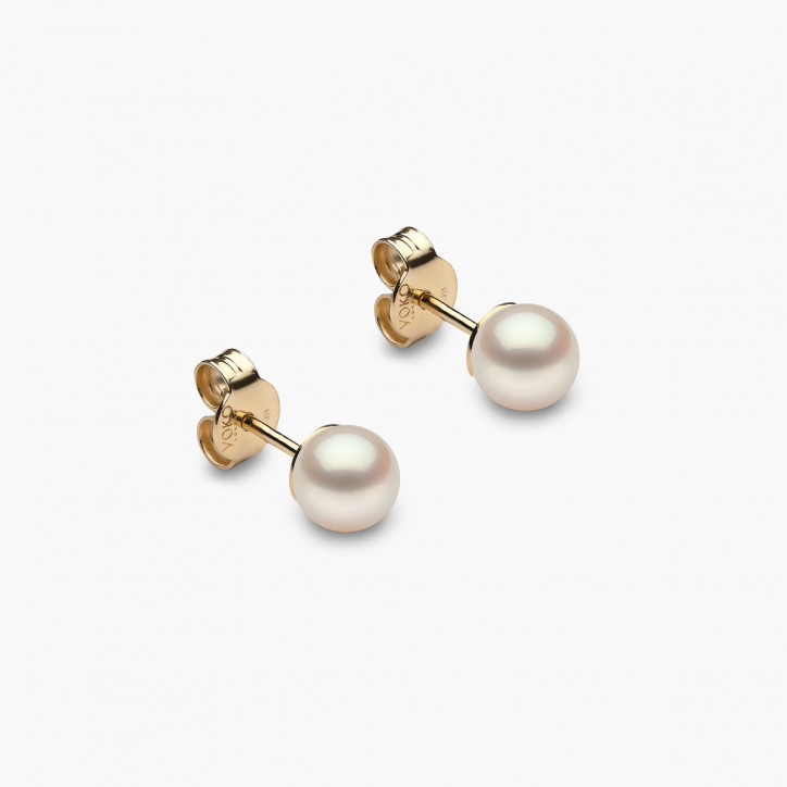 Classic 18K Gold Freshwater Pearl Stud Earrings