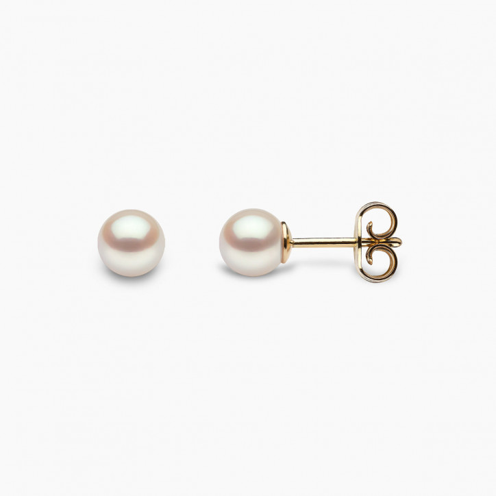 Classic 18K Gold Freshwater Pearl Stud Earrings