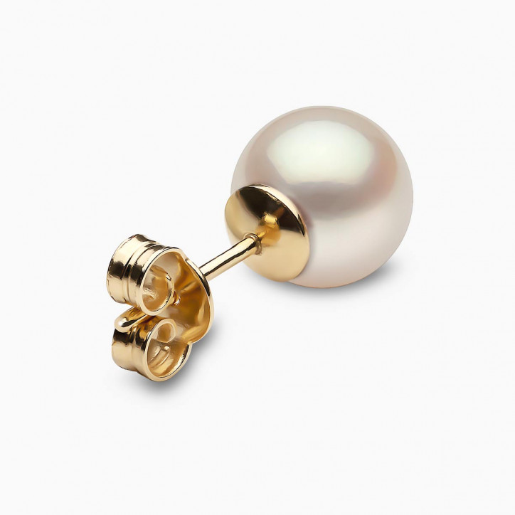 Classic 18K Gold Freshwater Pearl Stud Earrings