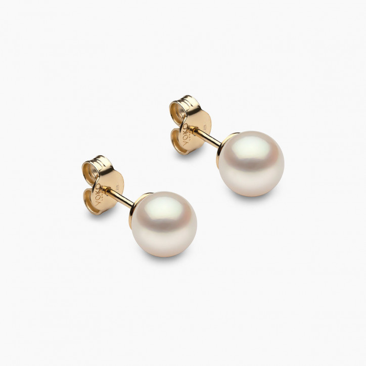 Classic 18K Gold Freshwater Pearl Stud Earrings