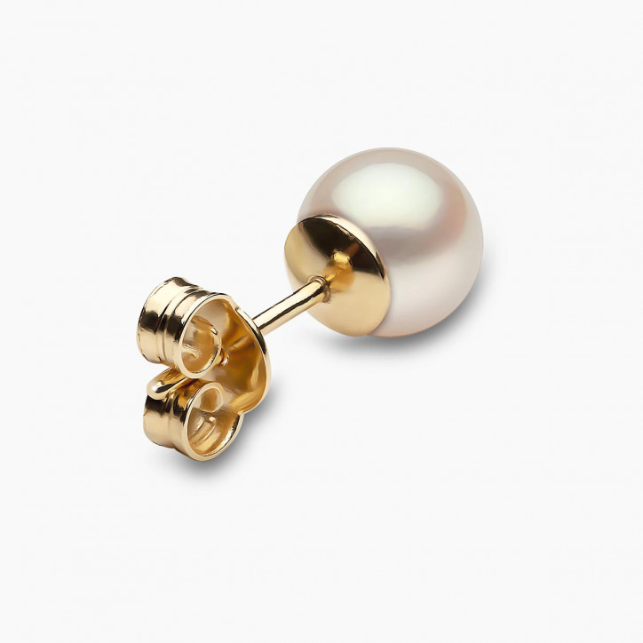 Classic 18K Gold Freshwater Pearl Stud Earrings