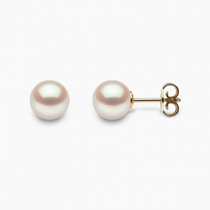 Classic 18K Gold Freshwater Pearl Stud Earrings