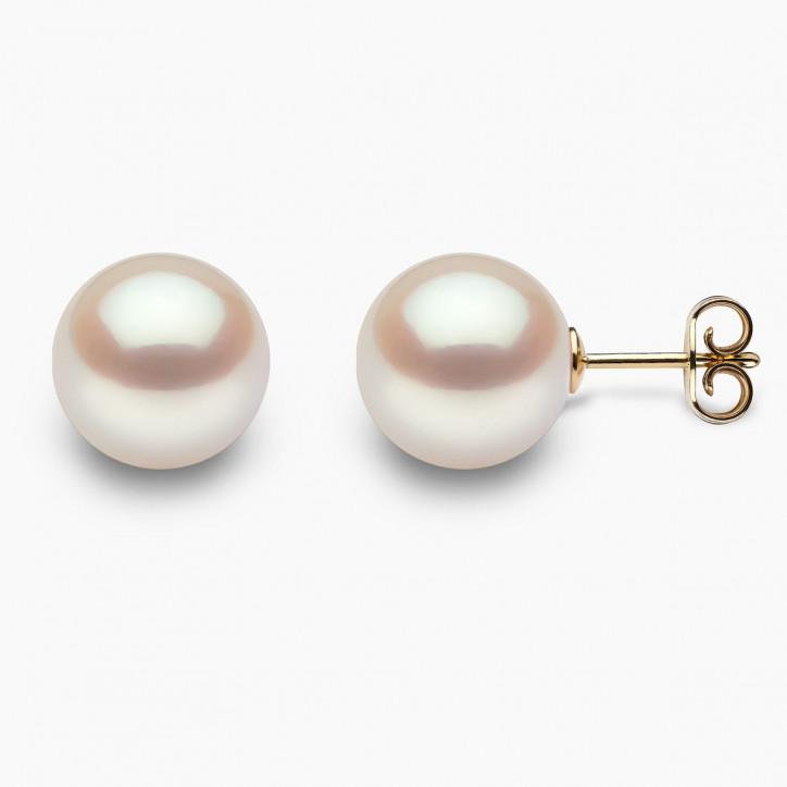 Classic 18K Gold Freshwater Pearl Stud Earrings