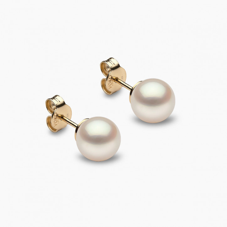 Classic 18K Gold Freshwater Pearl Stud Earrings