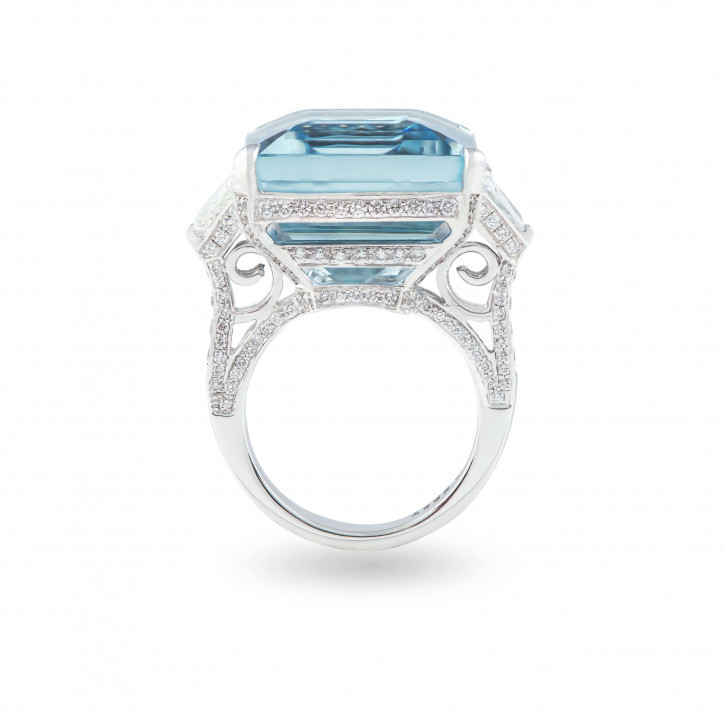 ERST Aquamarine and Diamonds Ring