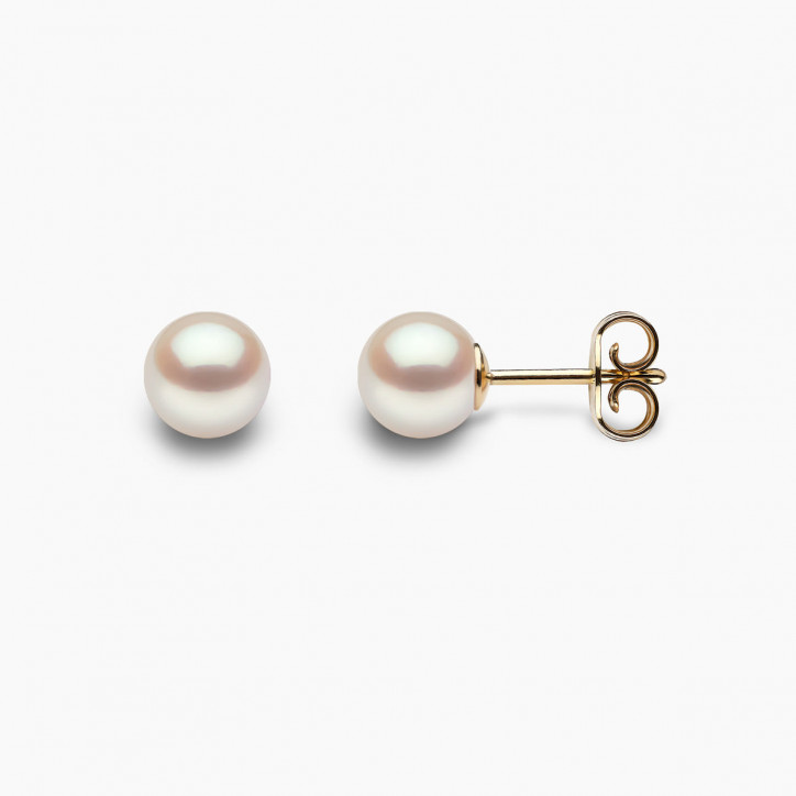 Classic 18K Gold AA Akoya Pearl Stud Earrings