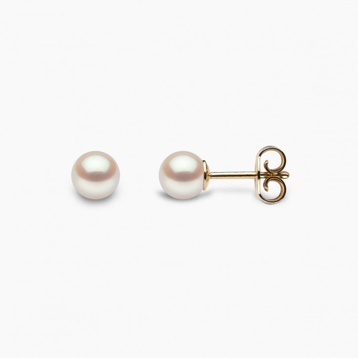 Classic 18K Gold AAA Akoya Pearl Stud Earrings