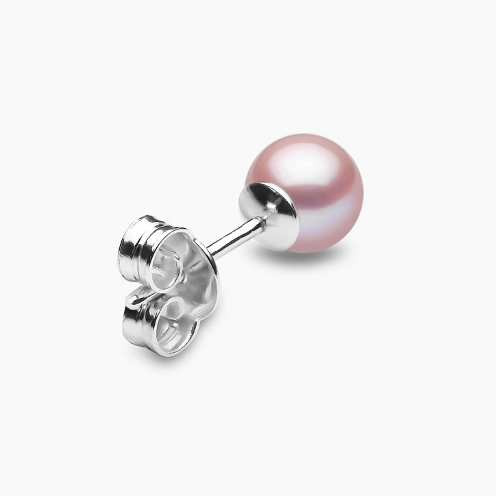 Classic 18K Gold Pink Freshwater Pearl Stud Earrings