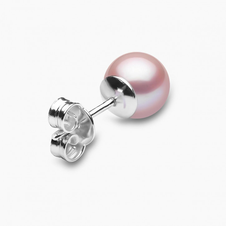 Classic 18K Gold Pink Freshwater Pearl Stud Earrings