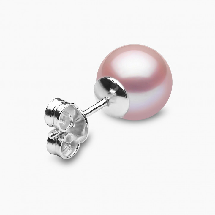 Classic 18K Gold Pink Freshwater Pearl Stud Earrings