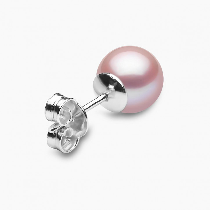 Classic 18K Gold Pink Freshwater Pearl Stud Earrings