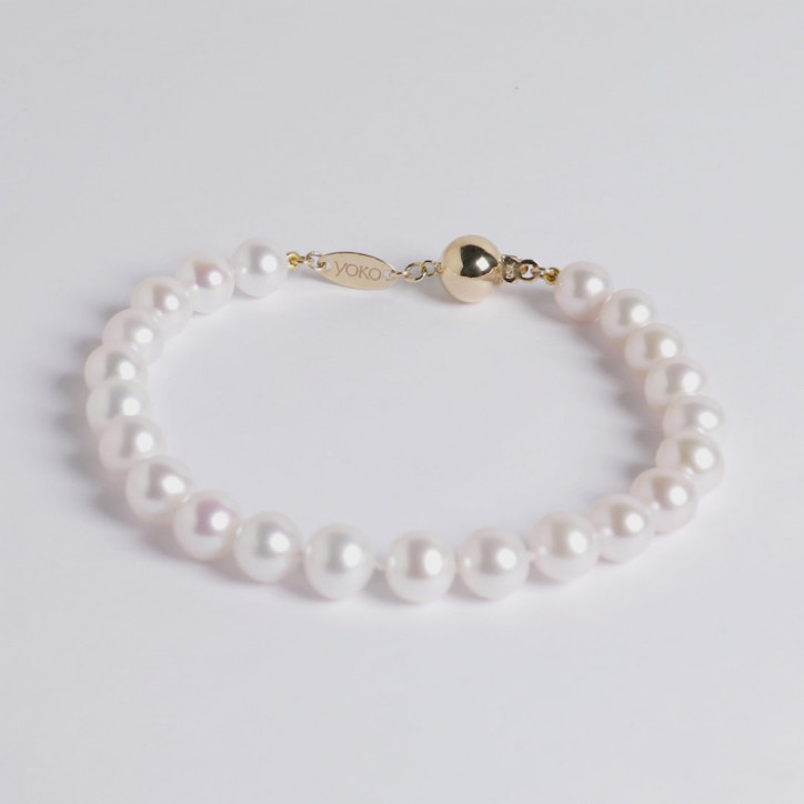 Classic 18K Gold Freshwater Pearl Bracelet