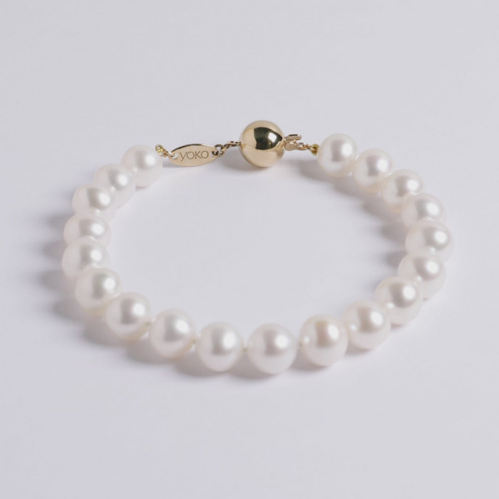 Classic 18K Gold Freshwater Pearl Bracelet