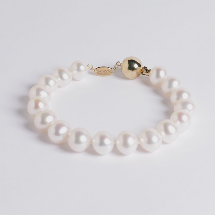 Classic 18K Gold Freshwater Pearl Bracelet