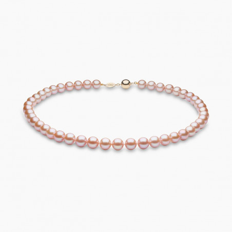 Classic 18K Gold Freshwater Pink Pearl Necklace