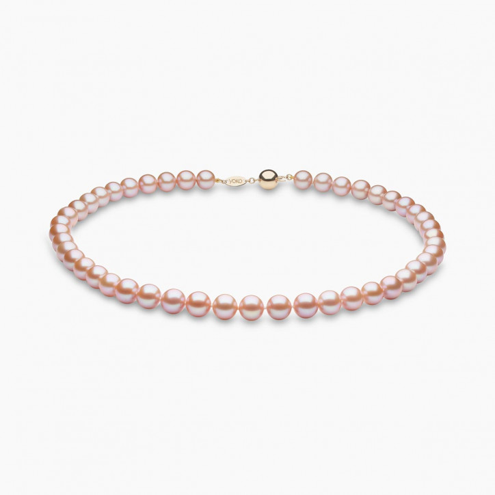 Classic 18K Gold Freshwater Pink Pearl Necklace