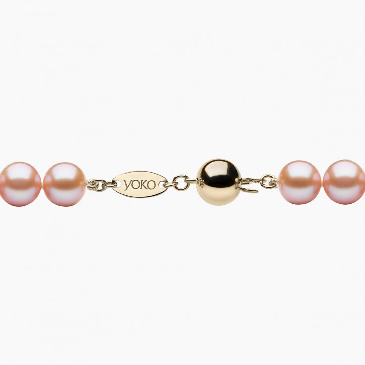 Classic 18K Gold Freshwater Pink Pearl Necklace