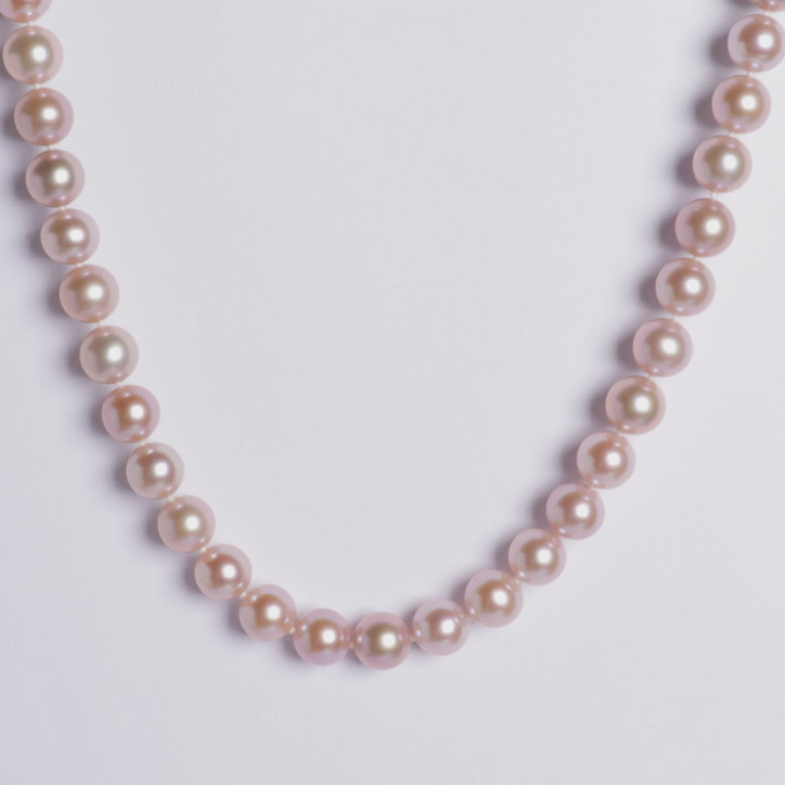 Classic 18K Gold Freshwater Pink Pearl Necklace