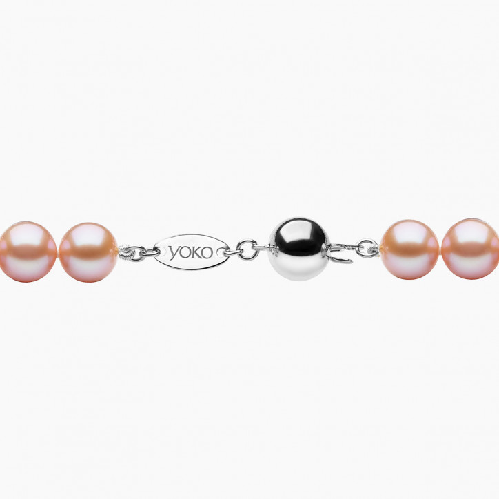 Classic 18K Gold Freshwater Pink Pearl Necklace