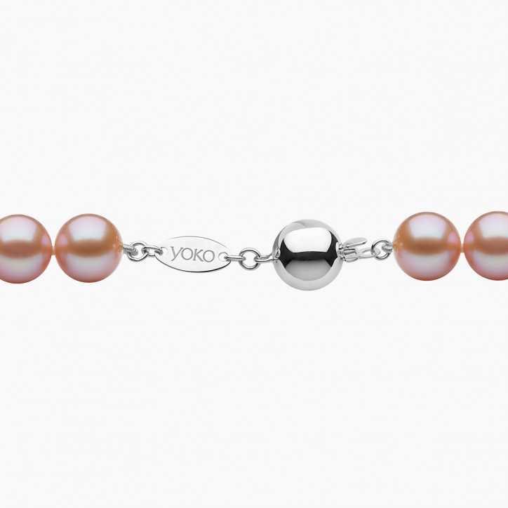 Classic 18K Gold Freshwater Pink Pearl Necklace