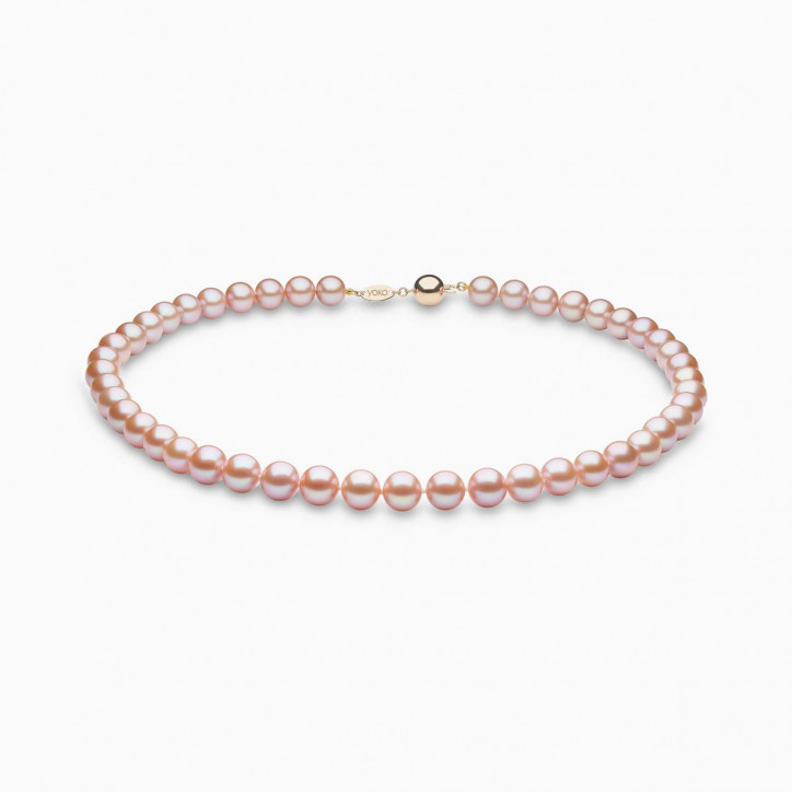 Classic 18K Gold Freshwater Pink Pearl Necklace