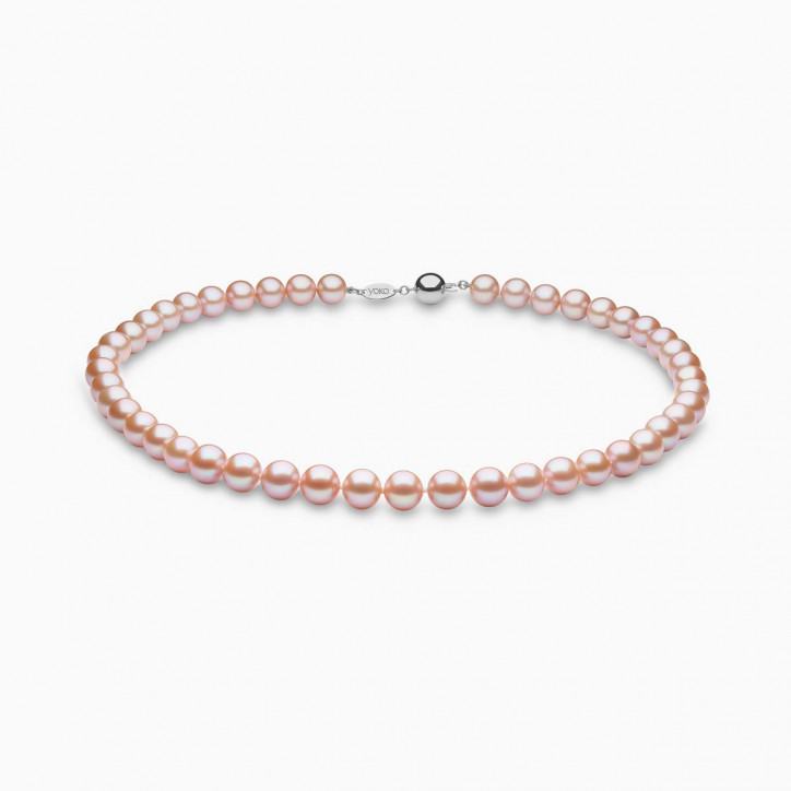 Classic 18K Gold Freshwater Pink Pearl Necklace